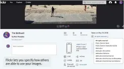  ??  ?? Flickr lets you specify how others are able to use your images.