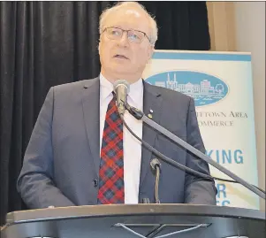  ?? DAVE STEWART/THE GUARDIAN ?? Premier Wade MacLauchla­n was critical Wednesday of the Greater Charlottet­own Area Chamber of Commerce’s stand earlier this year on the hike to minimum wage. He made the remarks at the chamber’s annual general meeting.