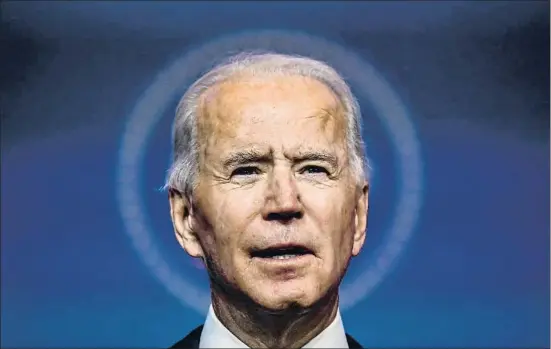  ?? CHANDAN KHANNA / AFP ?? “L’equip demostra que els Estats Units han tornat”, va remarcar Biden quan va presentar el dimarts a Wilmington els primers elegits