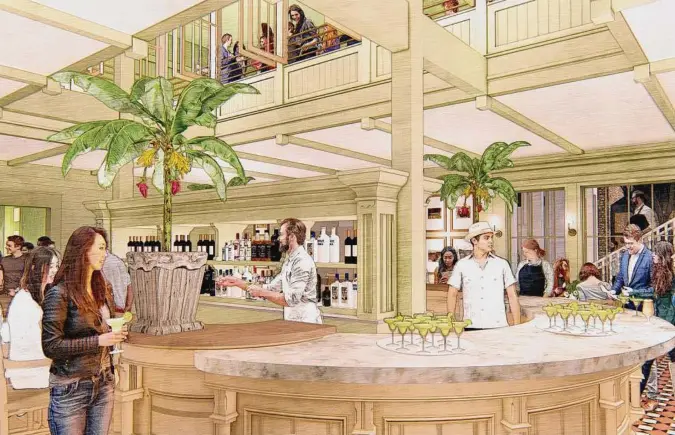  ?? Don B. McDonald ?? An architect’s rendering shows the bar at the soon-to-open Carriqui, which will be in the former home of Liberty Bar. Potluck Hospitalit­y is overseeing the work.