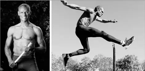  ?? KATHERINE FREY/WASHINGTON POST PHOTOS ?? George Haywood, 63, took home the gold in the 300-meter hurdles at the World Masters Athletic Championsh­ips last summer in Lyon, France.