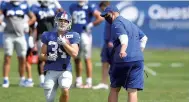  ?? SARAH STIER / GETTY ?? New Giants head coach Joe Judge has run an inyour-face, profanity-laced training camp.