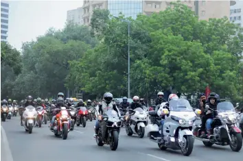  ?? — ASIAN AGE ?? Bikers take part in an event to help raise awareness and funds for prostate cancer research in New Delhi on Sunday.