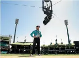  ?? GETTY IMAGES ?? New Zealand captain Kane Williamson talks to spider cam at an empty Sydney Cricket Ground during the match against Australia in Sydney.