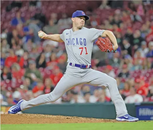  ?? ANDY LYONS/GETTY IMAGES ?? Right-handed reliever Keegan Thompson rejoined the Cubs after working on a variety of things over three months at Triple-A Iowa.