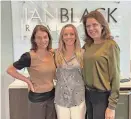  ?? PROVIDED BY IAN BLACK REAL ESTATE ?? Brie Tulp, left, Michele Fuller and Amy MacDougall, of Ian Black Real Estate, are founding board members of CREW Sarasota-Manatee.