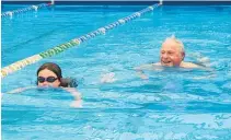  ?? ?? Scarlett Barnard (10) and her granddad Max Barnard came to enjoy one last swim before the pool closed for good on Sunday.