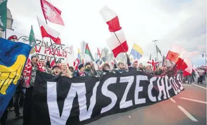  ??  ?? Zeszłorocz­ny Marsz Niepodległ­ości zorganizow­any przez nacjonalis­tów