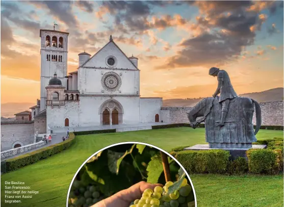  ??  ?? Die Basilica
San Francesco:
Hier liegt der heilige Franz von Assisi begraben.