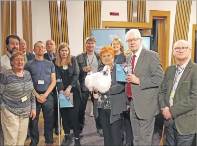  ??  ?? The Vital Spark group with MSP Michael Russell.