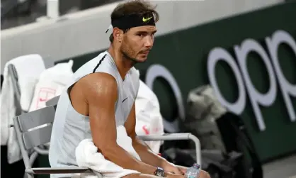  ??  ?? Rafael Nadal during a training session at Roland Garros. Photograph: Martin Sidorjak/Getty Images