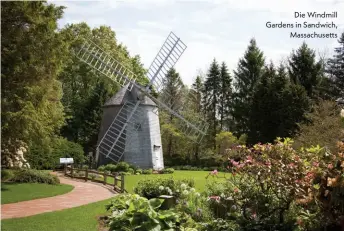  ??  ?? Die Windmill Gardens in Sandwich, Massachuse­tts