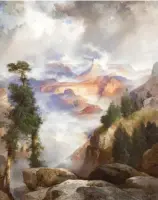  ??  ?? Thomas Moran (1837-1926), Passing Storm, Grand Canyon, oil on canvas, 25 x 19½”. Desert Caballeros Western Museum Collection, Wickenburg, Arizona, Gift of Mr. and Mrs. Aiken Fisher; photo © Terrence Moore.