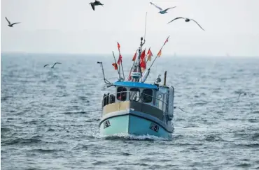  ?? Foto: dpa/Jens Büttner ?? Ein Fischkutte­r fährt auf der Ostsee in Richtung Timmendorf auf der Insel Poel.