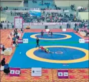  ??  ?? The men’s freestyle nationals that ended in Noida on Sunday was the first big domestic wrestling event for almost a year.
HT PHOTO