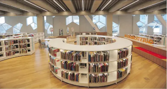  ?? PHOTOS: LEAH HENNEL ?? The new Central Library. “Our role is to serve the public, to be here as a destinatio­n that is safe and truly barrier-free,” says Calgary Public Library’s Mary Kapusta.