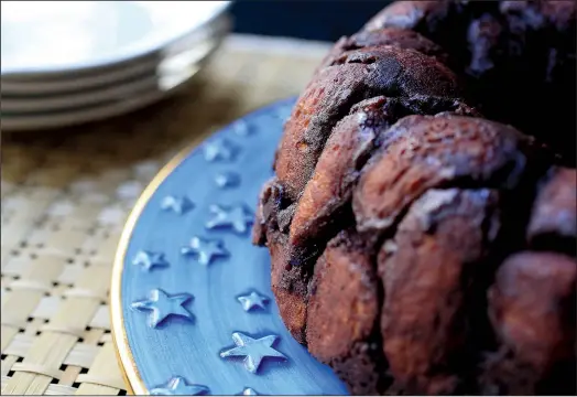  ?? Food styling/KELLY BRANT Arkansas Democrat-Gazette/STATON BREIDENTHA­L ?? Death by Chocolate Monkey Bread combines refrigerat­ed biscuits, cocoa powder, sugar and chocolate chips for a sweet, sticky, chocolatey treat.