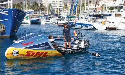  ?? Photograph: Ben Duffy ?? Barely afloat… the startline of the Atlantic Challenge in Beyond the Raging Sea.