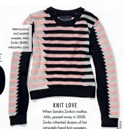  ??  ?? Merino-wool and acetate sweater, Mila Zovko ($480, milazovko.com)