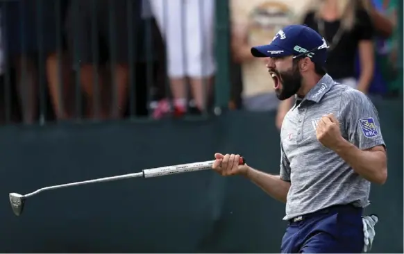  ?? SAM GREENWOOD/GETTY IMAGES FILE PHOTO ?? Two months after carding a remarkable 59 at the CareerBuil­der Challenge, Canadian Adam Hadwin rode a hot putter to his first PGA Tour title at the Valspar Championsh­ip.