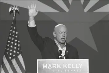  ??  ?? “THE GOVERNOR HAS SAID SPECIFICAL­LY HE IS NOT RUNNING FOR THE UNITED STATES SENATE,’’ would challenge recently elected Senator and Democrat Mark Kelly (left) in 2022.