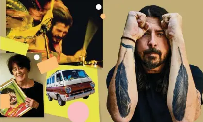  ??  ?? Foo do you think you are … Dave Grohl, plus (from top) John Bonham, his mum, and a Dodge Camp Wagon. Composite: Getty/Alamy
