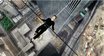  ?? SONY PICTURES PHOTOS/THE ASSOCIATED PRESS ?? Joseph Gordon-Levitt in The Walk, a retelling of Philippe Petit’s 1974 high-wire “coup” on the World Trade Center.