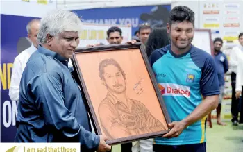  ??  ?? Arjuna Ranatunga (L) and Kumar Sangakkara, both south paws and former national skippers, have begun to show difference­s, which may lead to another battle - File pic