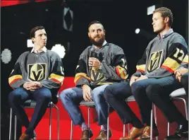 ?? AP PHOTO ?? From left, Marc-Andre Fleury, Deryk Engelland and Brayden McNabb were among the players selected by the Vegas Golden Knights in Wednesday’s expansion draft.