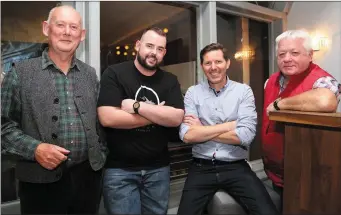  ??  ?? David Burgess, Croom, Craig Hurley, Freemount, and Mike O’Connell, Kanturk, pictured with Sean Bowman at the launch of his new CD at the Cottage Bar, Dromina.