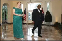  ?? PATRICK SEMANSKY — THE ASSOCIATED PRESS FILE ?? Virginia “Ginni” Thomas and her husband, Supreme Court Associate Justice Clarence Thomas, arrive for a State Dinner with Australian Prime Minister Scott Morrison and President Donald Trump at the White House in Washington.