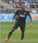  ?? MICHAEL REEVES — FOR DIGITAL FIRST MEDIA ?? Union forward Jay Simpson scored two goals in his first start of the season Sunday to lead the Union to a 2-0 win over Sporting Kansas City.