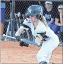  ?? Jeremy Stewart, file ?? Rockmart’s Alexis Teems sets up to bunt during the third inning of a game against the Ringgold Lady Tigers in October. Teems was named the Rome News-Tribune’s All- Area Softball Player of the Year.