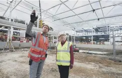  ??  ?? Coun Jacquie Speight goes on a tour of the Five Towns Wellbeing and Leisure Hub in Pontefract