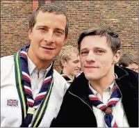  ??  ?? n SPECIAL DAY: James Grant with chief scout Bear Grylls