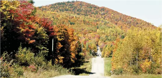  ??  ?? Par une belle journée d’automne, les participan­ts et participan­tes peuvent admirer un paysage rempli de couleurs sur 100 km à la ronde. C’est à couper le souffle!
(Photo : Daniel Clavette)