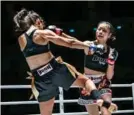  ?? Photo: Bangkok Post ?? Supergirl (right) in action during a recent fight.