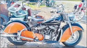  ?? (Submitted Photo) ?? This Indian motorcycle is an example of the bikes that will be entered in the Sulphur Day motorcycle show. Registrati­on will be held at 10 a.m. with a burnout competitio­n between 1 and 2 p.m. on Spring Street. Awards for the motorcycle show and the burnout will be held at 2 p.m.