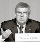  ??  ?? Thomas Bach busca unir a personas a través del deporte. las