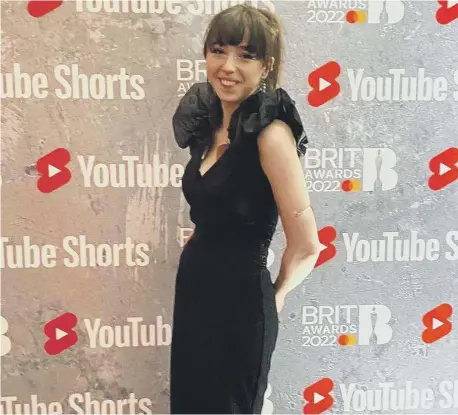  ?? ?? Evie Field at the Brit Awards.