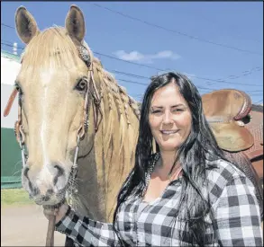  ?? LYNN CURWIN/TRURO DAILY NEWS ?? Tracy Higgins and Iza Wicked Wind (Wick) will be competing at the barrel racing event in Bible Hill on the weekend. People are invited to drop by the NSPE grounds and watch the event, free of charge, on Saturday and Sunday.