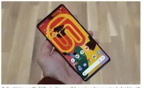  ?? Photograph: Samuel Gibbs/The Guardian ?? Google’s top new Pixel 6 Pro is a big, powerful, premium phone running Android 12, with standout design and a brilliant camera.