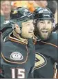  ?? Stephen Dunn Getty Images ?? PATRICK MAROON, right, and Ryan Getzlaf, left, are helping the Ducks roll in the playoffs.