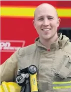  ??  ?? Firefighte­r James Linehan, of Temple Fire Station in Bristol, has been chosen to carry out research into the links between cancer and being a firefighte­r