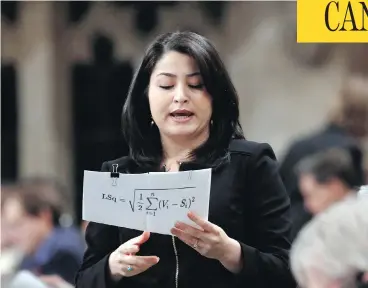  ?? FRED CHARTRAND / THE CANADIAN PRESS ?? Minister of Democratic Institutio­ns Maryam Monsef said in the House of Commons that the committee to study electoral reform “did not complete the hard work we had expected it to.” The remark was rebuked by opposition MPs.