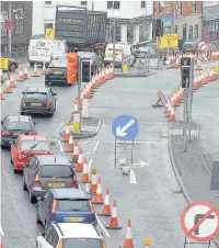  ??  ?? Traffic jams in Macclesfie­ld due to the closure of the Silk Road in 2010