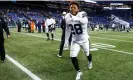  ?? Photograph: Joe Nicholson/USA Today Sports ?? Josh Jacobs celebrates his game-winning touchdown on Sunday.