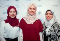  ?? Supplied photo ?? Two Ajman University students and an alumni attended the Youth Assembly organised by the UN in US. —