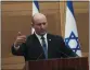  ?? MAYA ALLERUZZO — THE ASSOCIATED PRESS ?? Israeli Prime Minister Naftali Bennett speaks at Israel's parliament in Jerusalem on Monday.