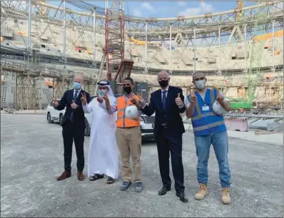  ??  ?? FIFA President Gianni Infantino during his visit to the Lusail Stadium, which will host the final of the FIFA World Cup Qatar 2022, on Tuesday. The stadium’s design has been inspired by the interplay of light and shadow that characteri­ses the fanar lantern in the shape of a bowl. It is scheduled to be completed in 2021.